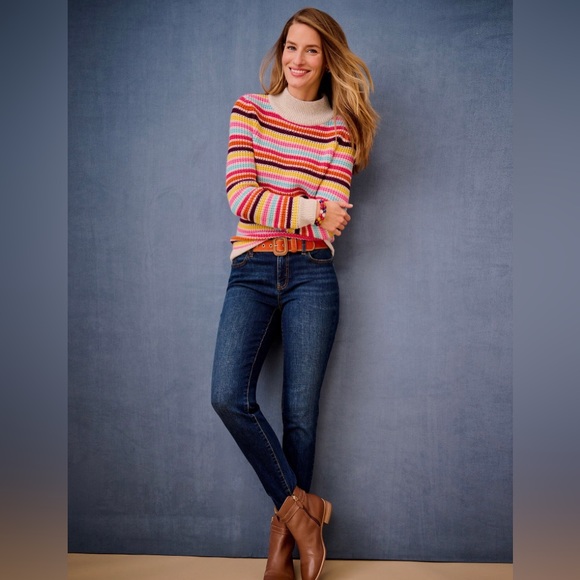 Talbots slim ankle dark wash denim jean - Picture 3 of 3